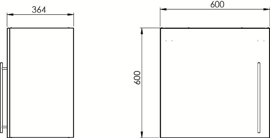 Meuble haut METALLINE 60  cm 1 porte, Coloris Glacier