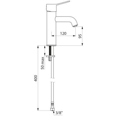 Mitigeur de lavabo H 85, corps lisse, manette pleine Réf. 2721T