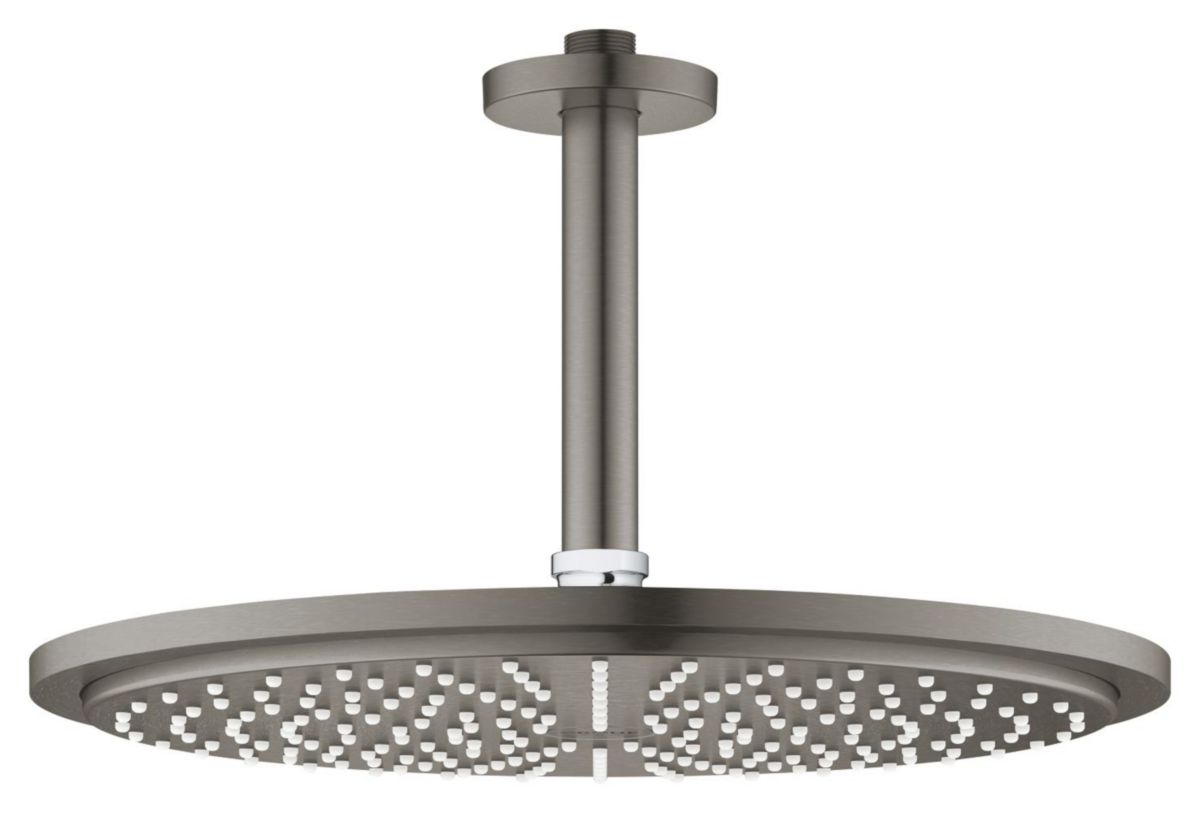 Ensemble douche de tête et bras plafonnier 142 mm, 1 jet Rainshower Cosmopolitan 310 Hard Graphite brossé Réf : 26067AL0