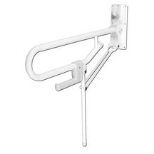 Barre d'appui rabattable double avec pied fixe D 32 mm 766 x 120 x 680 mm, blanc réf. 01820WH