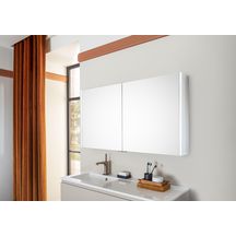 Armoire de toilette Eclat absolu 2 portes (P.60 + P.60) H.69 x P.16 x L.120 cm cotes effet miroir Réf. H6CMMF120