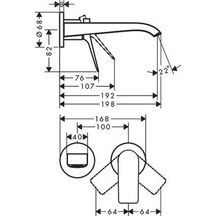 Mitigeur de lavabo encastré mural VIVENIS bec L 192 mm bonde à écoulement libre Blanc mat Réf. 75050700