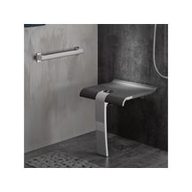 Siège de douche Arsis, assise gris anthracite et pied gris mat réf. 047734