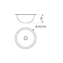 Vasque HEMI encastré Ø310 sans trop plein Inox 304 satiné Réf. 120470