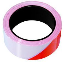 Ruban de signalisation Rubaplast rouge/blanc rouleau de 100 m x 50 mm