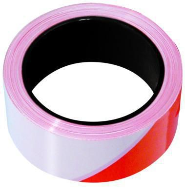 Ruban de signalisation Rubaplast rouge/blanc rouleau de 100 m x 50 mm