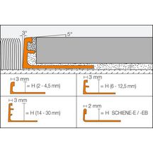 Profilé en aluminium naturel anodisé mat pour revêtement de sol Schiene AE125 2,50m Schlüter