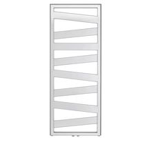 Sèche-serviettes Kazeane eau chaude robinet en H coudé chromé, 327W (dT50), haut 1266 mm, larg. 500 mm, raccordement 4 orifices par le bas, entraxe 50 mm centré ou excentré, A/R réversible, Finition Chromée Réf. KZO-120-050