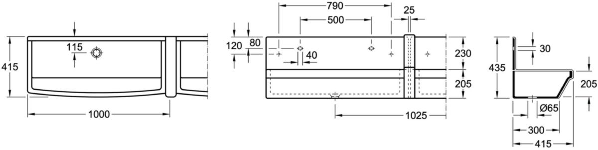 Dosseret pour lavabo 6820 ONOVO réf. 68230001