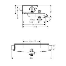 Mitigeur de bain-douche thermostatique ECOSTAT SELECT 150 mm + ou - 12 mm Chromé réf. 13141000