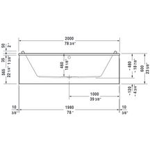 Baignoire Starck 2000x1000mm blanc a encastrer réf. 700341000000000