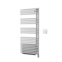 Sèche-serviette électrique Acova Cala Twist Air , pivot à droite, commande infrarouge IRS + soufflant 1000W, puissance 500W, hauteur 1226 mm, largeur 496 mm, couleur Réf. TLNRT112-050IFSC