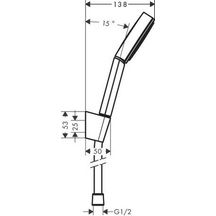 Set de douche Pulsify S avec support mural et douchette à main 105 1 jet avec flexible 125 cm Blanc Réf. 24301700