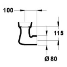 Tubulure coudée, pour WC ASPIRAMBO diamètre : 75 Céramique Blanc réf. P282001