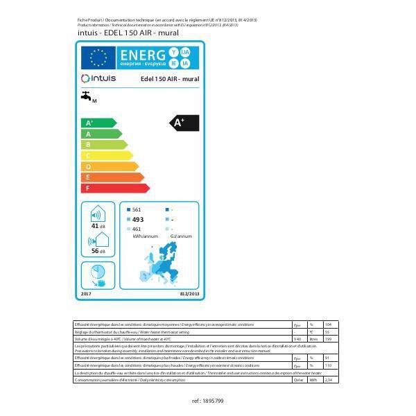 Chauffe-eau thermodynamique monobloc EDEL air 150 litres Réf 353211