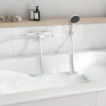 Set de douche Pulsify S avec support mural et douchette à main 105 1 jet avec flexible 125 cm Blanc Réf. 24301700