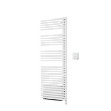 Sèche-serviette électrique Acova Cala Twist Air , pivot à droite, commande infrarouge IRS + soufflant 1000W, puissance 750W, hauteur 1476 mm, largeur 496 mm, Blanc RAL 9016 Réf. TLNRT145-050IFS