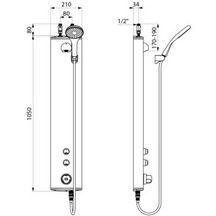 Panneau de douche thermostatique SECURITHERM en aluminium, alimentation haute + fixe Réf. 792320