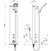 Panneau de douche thermostatique SECURITHERM en aluminium, alimentation cachée + fixe Réf. 792330