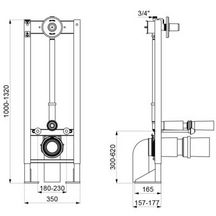 Bâti-support autoportant TEMPOFIX 3 pour WC Équipé de la chasse d'eau directe temporisée TEMPOFLUX 2 Réf : 578305