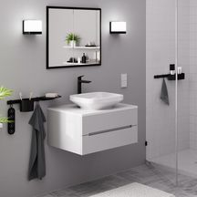 hansgrohe Logis Mitigeur de lavabo 240 Fine avec tirette et vidage, Noir mat