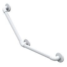 Barre d'appui cannelée coudée 135° en plastique D 32 mm 450 x 450 x 91 mm, blanc réf. 01440WH