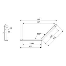 Barre à 135° BE-LINE diamètre 35 400x400 3 points fixes en aluminium anthracite Réf. 511982C