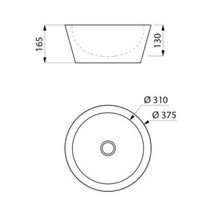 Vasque ALGUI à poser sans plage de robinetterie  Ø 375 mm Inox 304 double finiton Réf. 120112