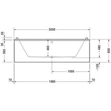 Baignoire Starck 2000x1000mm blanc a encastrer réf. 700341000000000