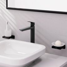 hansgrohe Logis Mitigeur de lavabo 240 Fine avec tirette et vidage, Noir mat