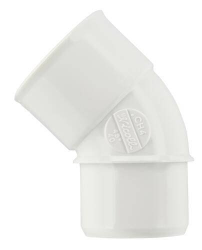 Coude mâle femelle 45° diamètre 40mm blanc CH4B