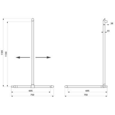 Barre d'angle + barre vert. Be-Line Ø35 aluminium anthracite Réf. 511949C