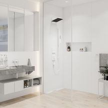 hansgrohe Pulsify E Douche de tête 260 2jet avec raccord mural, Blanc mat