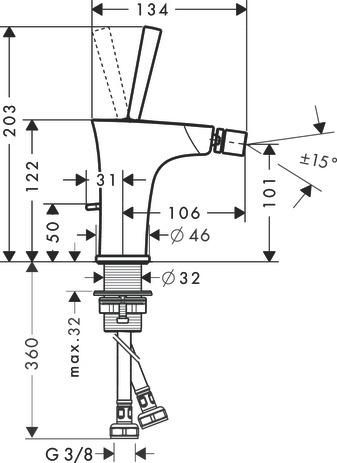 Mitigeur de bidet PURAVIDA chromé réf. 15270000