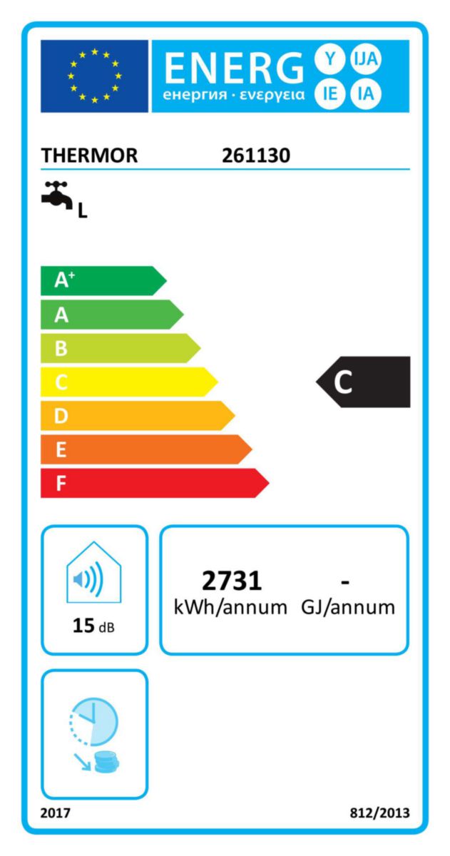 Chauffe-eau électrique blindé 100L horizontal raccordement dessous monophasé livré avec 1 raccord diélectrique 3/4'' Réf. 253014