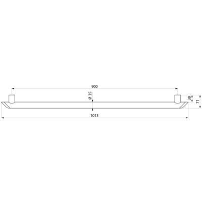 Barre d'appui Be-Line Ø35 L.900 aluminium blanc Réf. 511909W