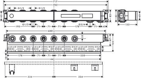 Corps d'encastrement pour module thermostatique encastré avec 5 fonctions réf. 15313180