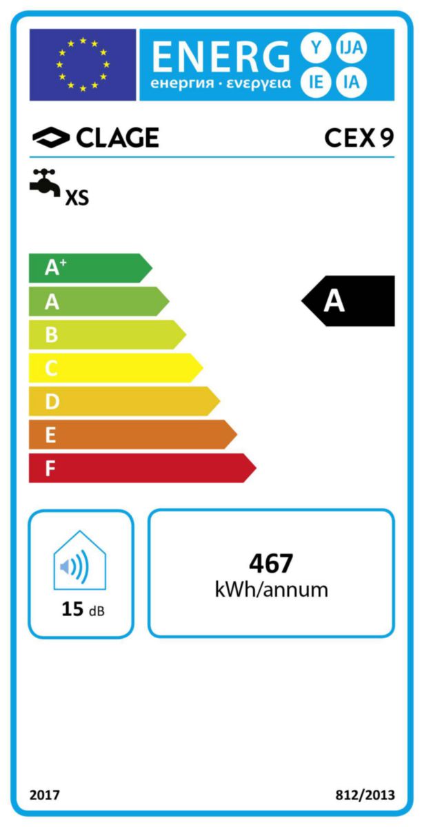 Chauffe-eau instantané CEX9 6,6 ou 8,8 kW 230V installation sous plan raccords eau en haut Réf 2400-26248