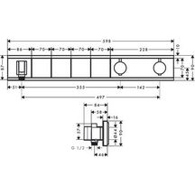 Module thermostatique HG RainSelect encastré avec 4 fonctions réf. 15357000