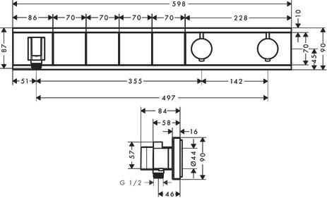 Module thermostatique HG RainSelect encastré avec 4 fonctions réf. 15357000