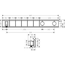 Module thermostatique HG RainSelect encastré avec 5 fonctions réf. 15358000