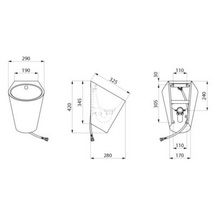 Urinoir FINO suspendu alimentation d'eau par l'arrière Inox 304 Satiné Réf. 135710