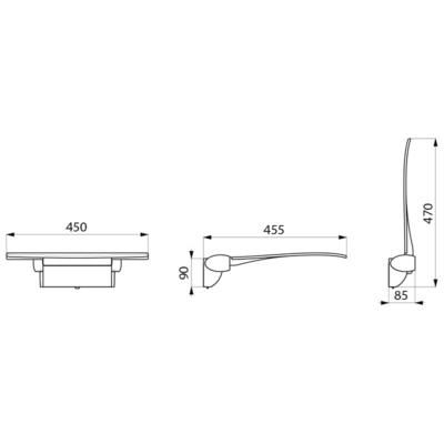 Siège de douche relevage amovible sans pied BE-LINE en aluminium anthracite Réf. 511920C