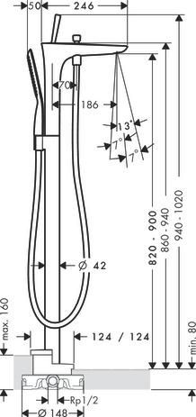 Set de finition pour mitigeur bain-douche blanc/chromé réf. 15473400