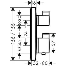 Set de finition mitigeur thermostatique ECOSTAT S encastré, robinet arrêt, inverseur, bronze brossé Réf. 15714140