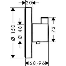 Set de finition pour mitigeur thermostatique ShowerSelect S encastré haut débit réf. 15741000