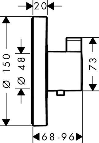 Set de finition pour mitigeur thermostatique ShowerSelect S encastré haut débit réf. 15741000