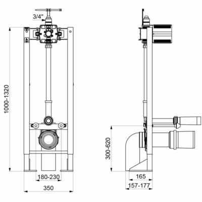 Bâti-support autoportant TEMPOFIX 3 pour WC Réf.564065