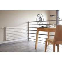 Radiateur eau chaude Acova Fassane horizontal double, puissance 1813W (dT50), hauteur 740 mm, largeur 1400 mm, 10 éléments, raccordement latéral de même côté, appareil réversible gauche/droite, Blanc RAL 9016 Réf. VXD-074-140