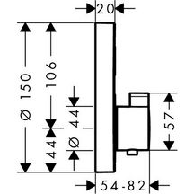 Set de finition pour mitigeur thermostatique ShowerSelect S encastré avec 1 sortie réf. 15744000